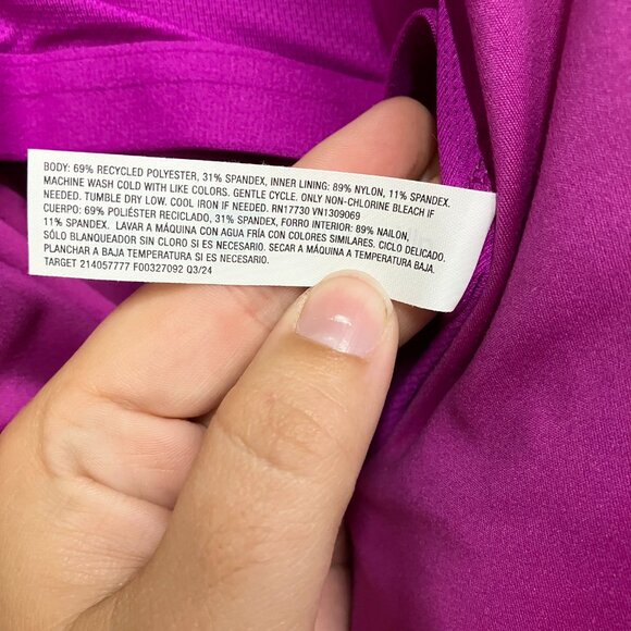 All In Motion Womens XS Dark Violet Flex Light Support V-Neck Cropped Sports Bra - Picture 9 of 10